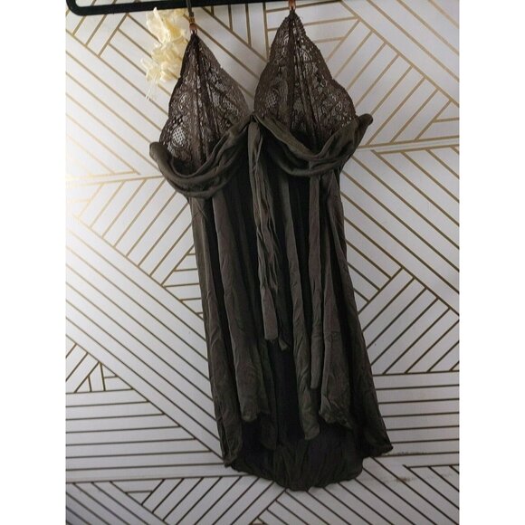 GUESS Women's Brown Halter Neck Top Tank Boho Beaded Drape Flowy Size M NEW - Picture 2 of 11